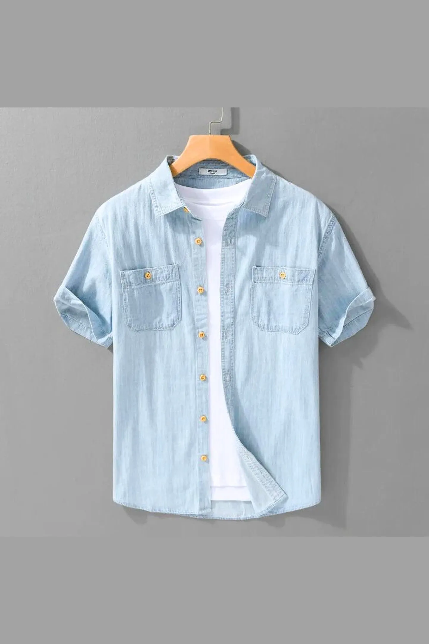 Men's Bordeaux Denim Shirt &ndash; Slim Fit Smart-Casual Essential