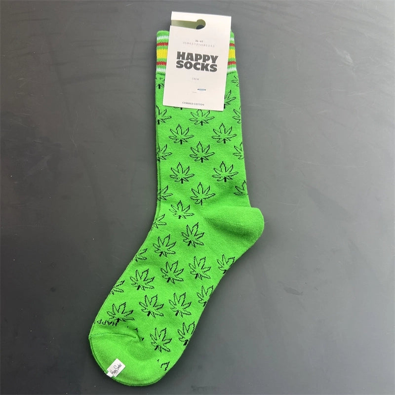 Women’s Vacation Minimalist Polka Dots Cotton Crew Socks A Pair