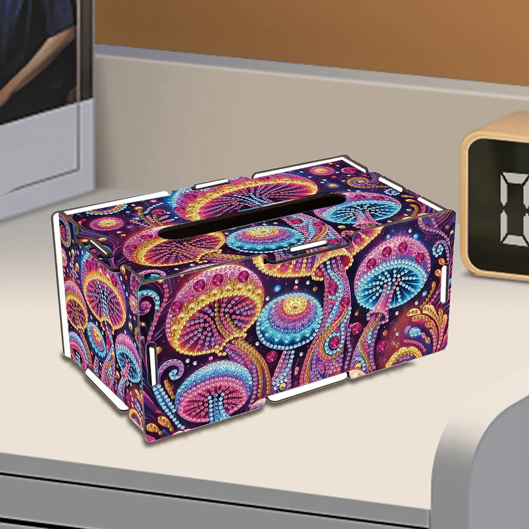 Wooden Diamond Painting Tissue Box for Home and Office Decoration(CZH008)
