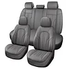 MINGBRON Car Seat Covers Full Set, 5 Seats Comfortable Faux Leather Seat Covers for Cars, Waterproof Automotive Seat Covers, Luxury Universal Fit Seat Covers for SUV, Sedans, Pick-up Trucks (Gray)