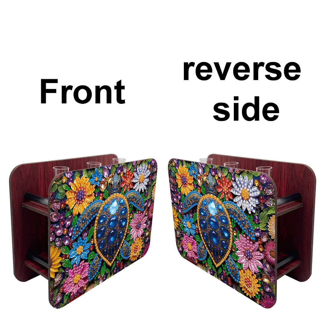 Turtle DIY Flower Vase Wooden Double Sided Desktop Diamond Art Kit Home Decor