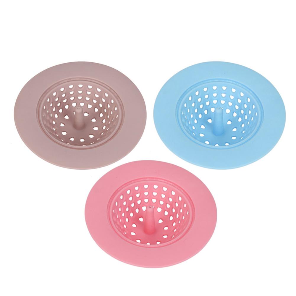 

Round Silicone Sink Strainer Filter Water Stopper Floor Drain Hair Catcher, Pink, 501 Original