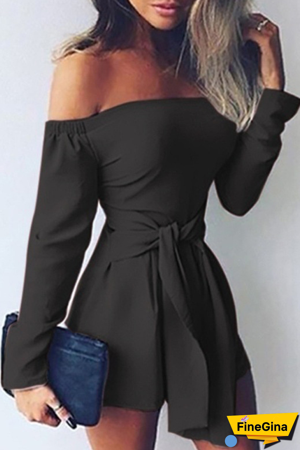 Casual Solid Split Joint Off the Shoulder Straight Jumpsuits