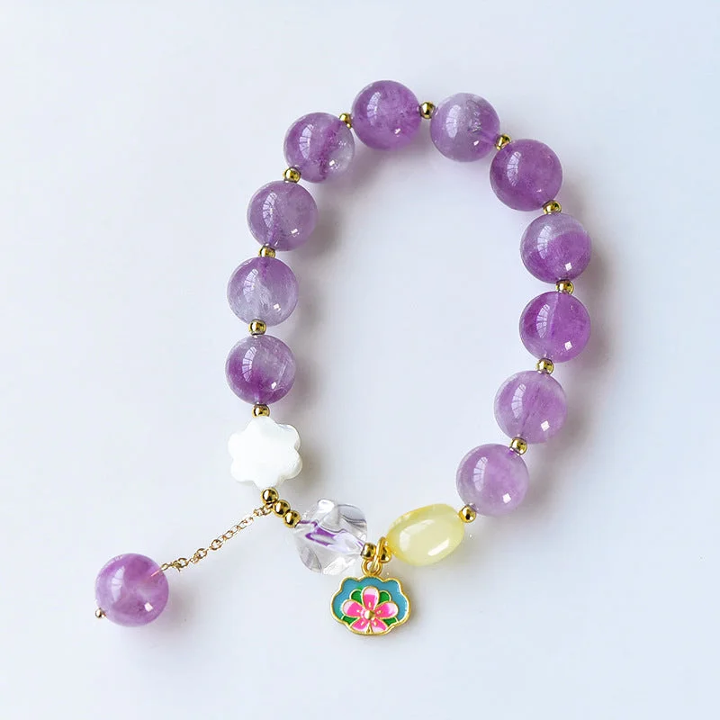 Natural Amethyst Fluorite Bracelet