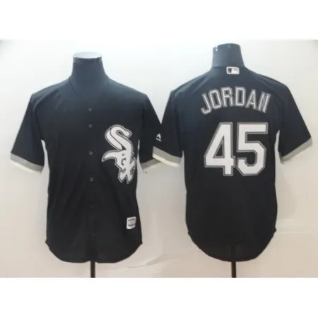 Men's Chicago White Sox #45 Michael Jordan Black Cool Base Stitched MLB Jersey NMIR