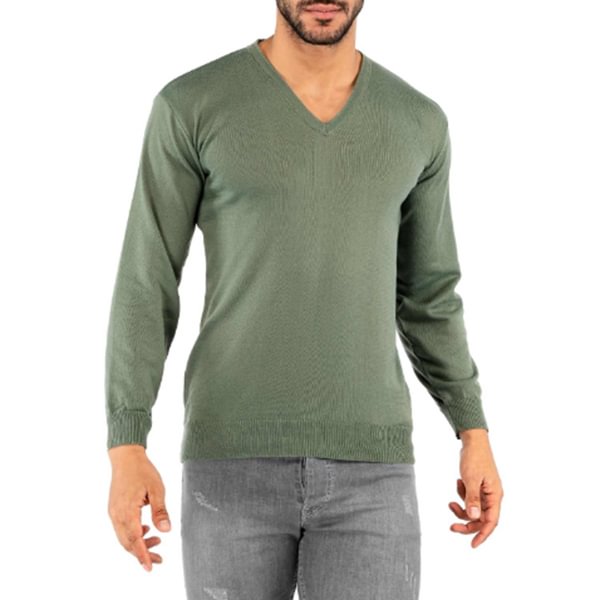 Men's V-Neck Basic Pullover Sweater Bottoming Shirt
