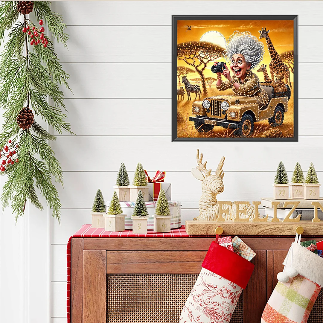 Grandma - Diamond Painting - Partial Special Shaped Drill(Canvas|30*30cm)