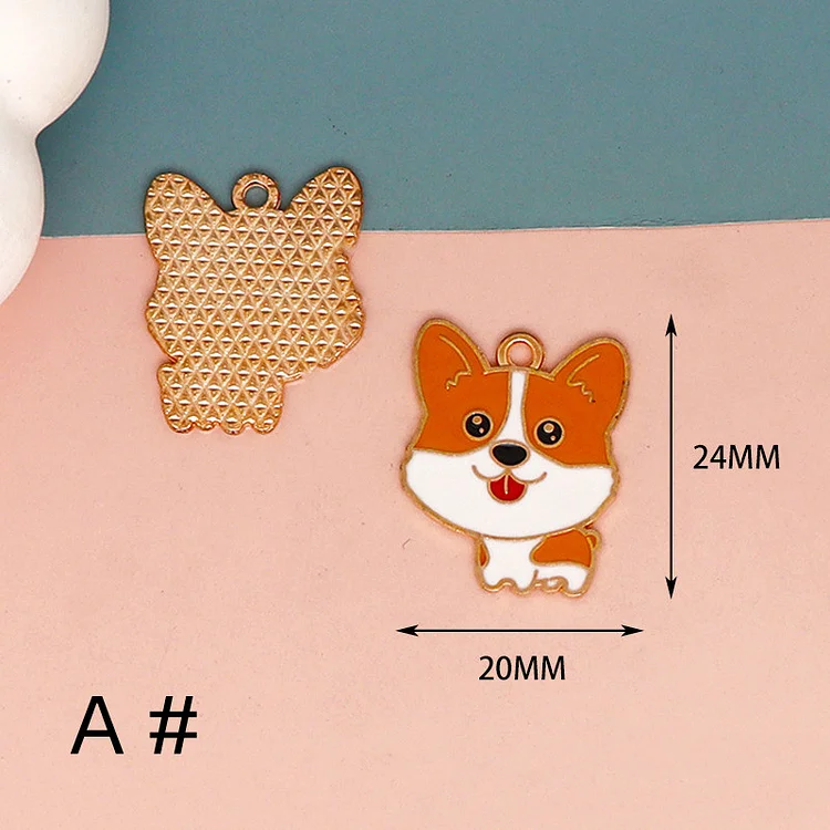 10/30pcs Cartoon Animal Dog Charm Dog Pet Charms Enamel Charm Pendant Bracelet DIY Earring Necklace Key Chain Jewelry Accessories