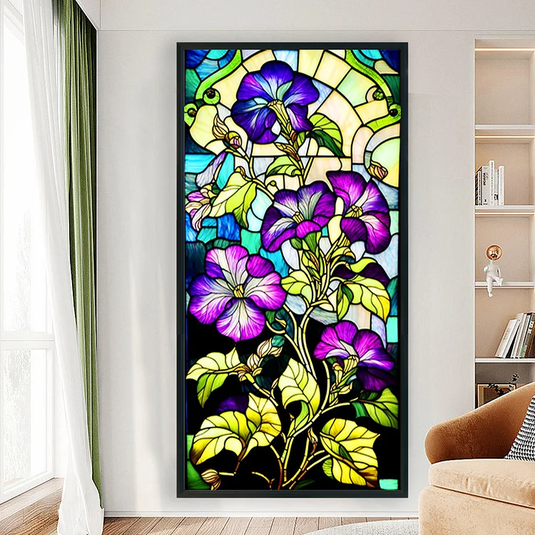  DVWIVGY Stained Glass Flower 5D Diamond Painting Kits