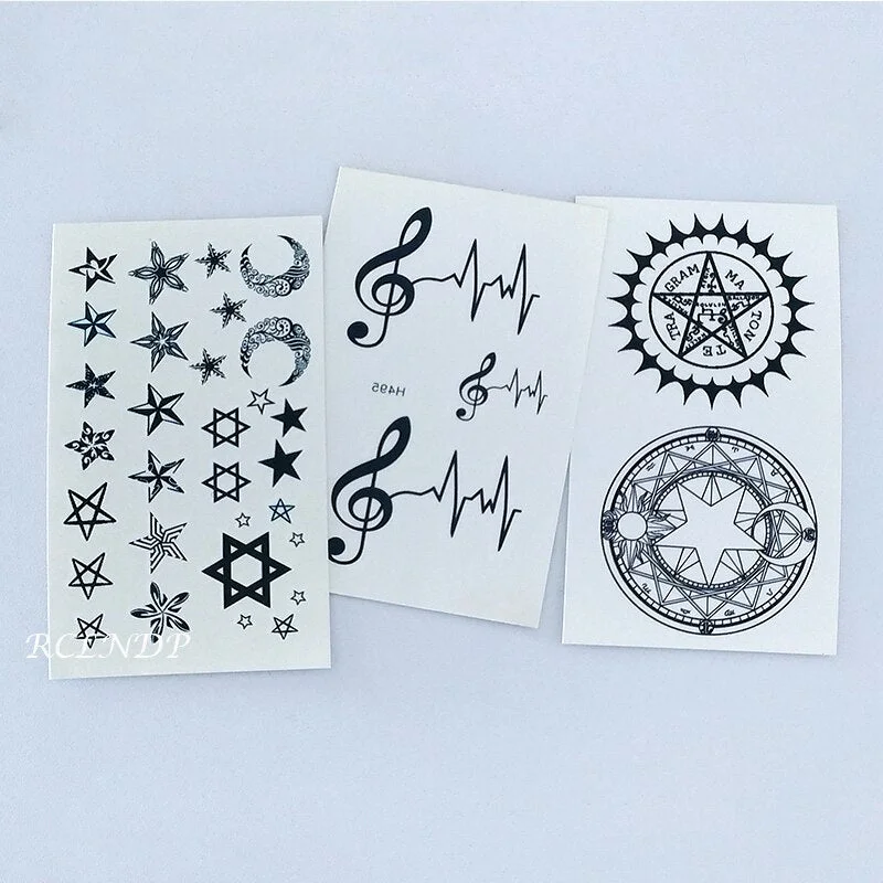 Waterproof Temporary Tattoo Sticker Cross Love Heart Diamond Lighting Small Art Tatto Flash Tatoo Fake Tattoos for Men Women