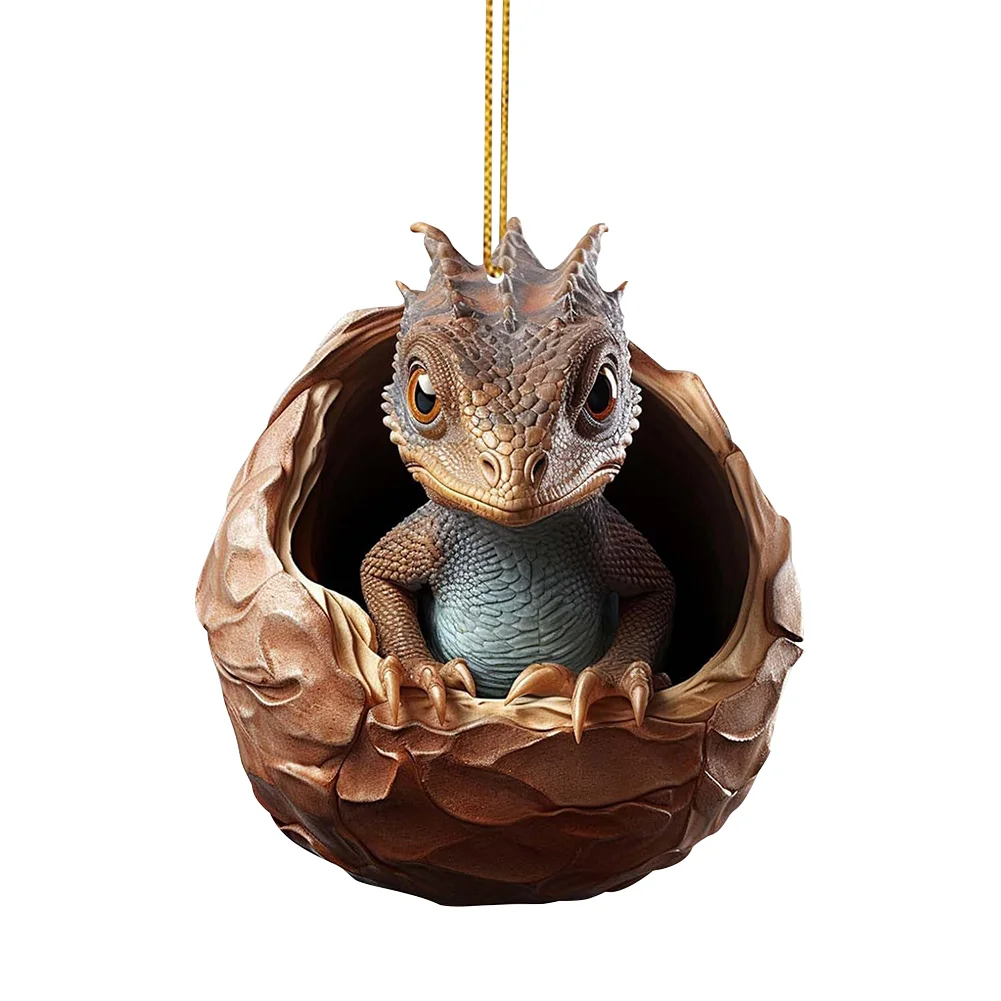 Christmas Dragon Baby Egg Ornaments Acrylic Dragon Egg Pendants for Car Backpack