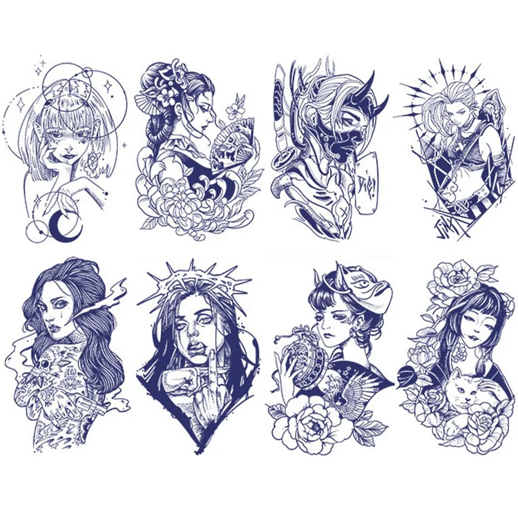 2022 Waterproof Design Temporary Semi-permanent Tattoo Stickers (3 Photos)  | Fruugo BH