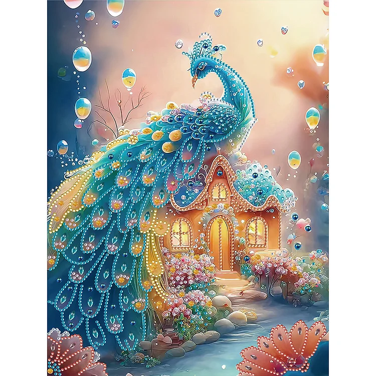 Partial Special-Shaped Diamond Painting - Fantasy Peacock 30*40CM