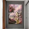 【Limited Stock Sale】(Big Size) Pink Fantasy Castle - 11CT Stamped Cross Stitch 50*75cm/19.69*29.53in