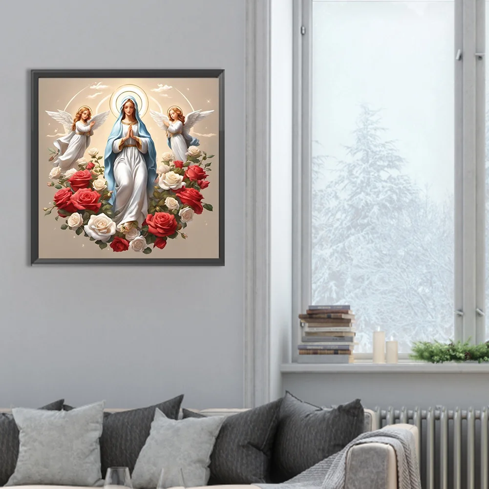 Diamond Painting - Full Round Drill - Virgin Mary(Canvas|30*30cm)