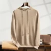 100% Cashmere Sweater Men's Hooded Knitted Pullover Autumn Winter New Style Long Sleeved Sweater Casual Sports Hoodie Menswear