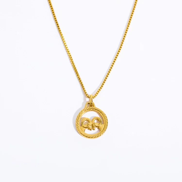 Olivenorma Zodiac Hollow Electroplated 18k Gold Necklace