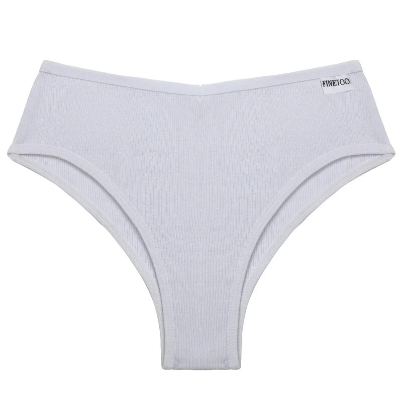 FINETOO M-XXXL Cotton Panties Women's Underwear Female Underpants Lingerie for Ladies Sexy Thong Brazilian Briefs Big Plus Size