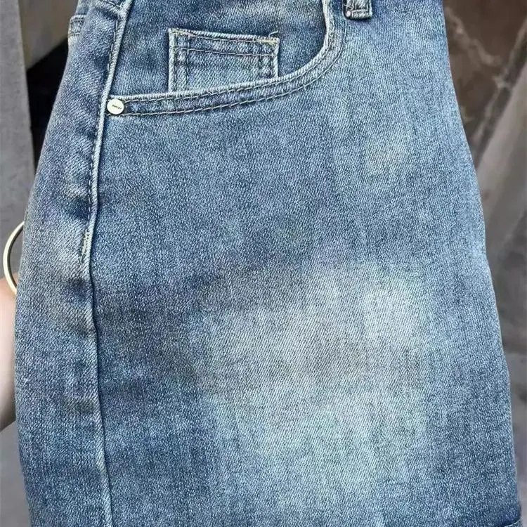 High-Waisted Vintage Denim Mini Skirt