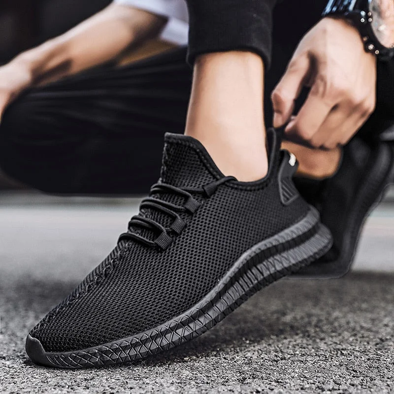 Mesh Men Shoes Breathable White Mens Sneakers Trendy Lace-Up Lightweight Black Walking Big Size Man Tenis Shoe Zapatillas Hombre