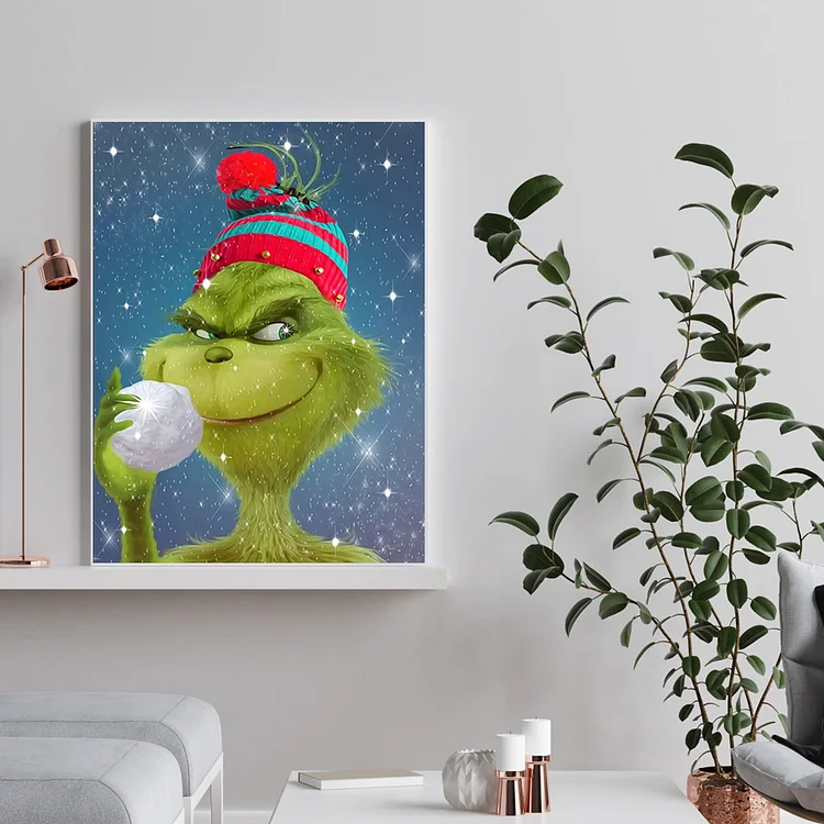 Diamond Painting Kits for Adults, The Grinch Diamond Art, Paint with  Diamonds Full Drill, Home Office Wall Decor Painting (12x16inch) 