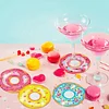 8pcs Cartoon DIY Diamond Painting Wooden Coasters Art Kits with Holder (Donut)