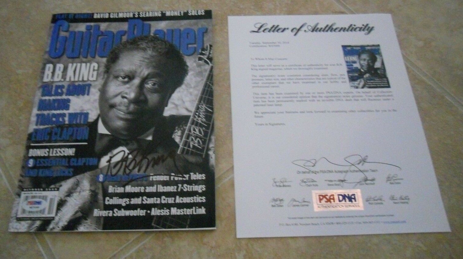 BB King Signed Autographed Guitar Player Magazine Cover Photo Poster painting PSA Certified