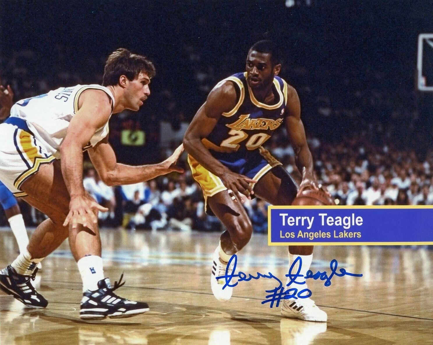 Terry Teagle Autographed 8x10 Lakers Warriors Baylor#1