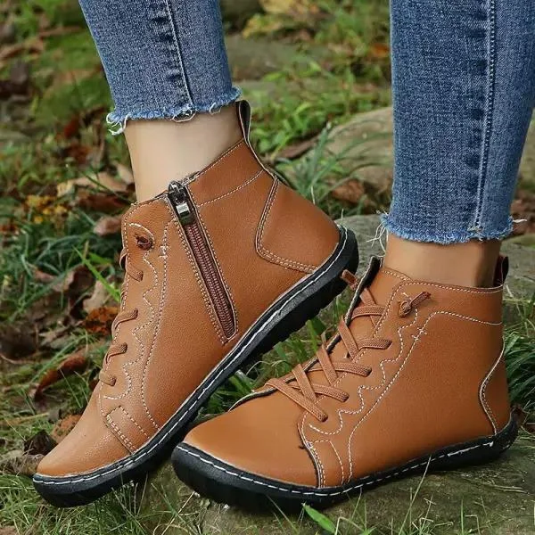 Women'S Flat Side Zip Pump Boots 38135458C