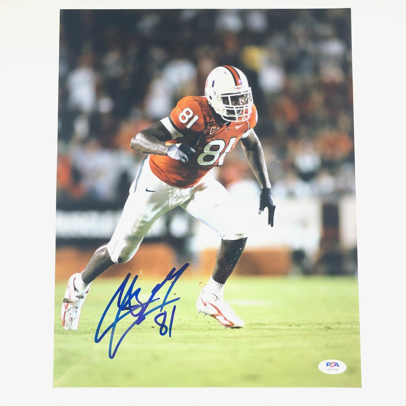 Calais Campbell signed 11x14 Photo Poster painting PSA/DNA Miami Hurricanes Autographed