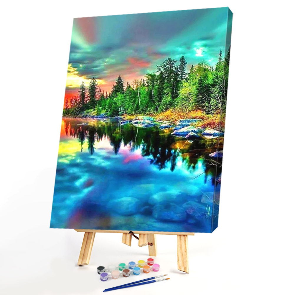 

40x50cm - Paint By Numbers River Woods, 501 Original