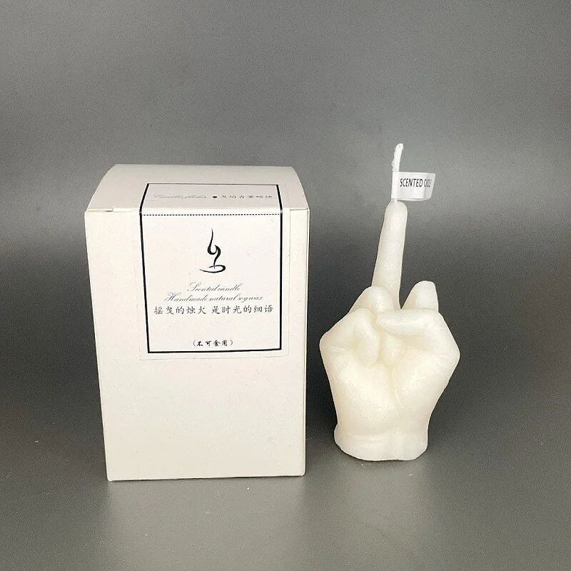 Xpoko Creative Middle Finger Gesture Scented Candle Modern Home Decoration Ornaments Aroma candles Party Decorations for events candle