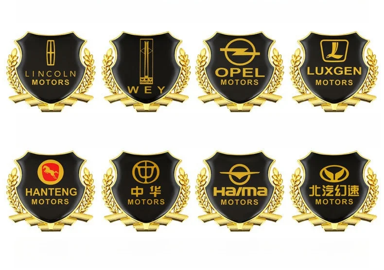 Car triangular window zinc alloy wheat ear car sticker(2PCS)