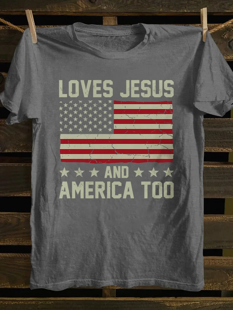 Loves Jesus And America Too T-shirt
