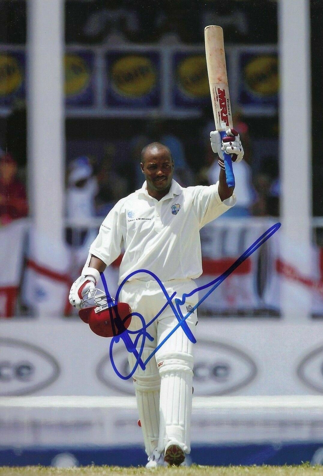 Brian Lara Signed 12X8 Photo Poster painting West Indies AFTAL COA (2621)