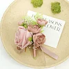 10PCS Wedding Bridal Groom Catering Ceremony Guests Corsage Boutonniere Wrist Bouquet Artificial Flower