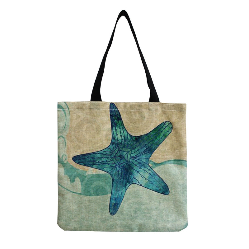 Women’s Medium Linen Animal Beach Square Open Shopping Bags