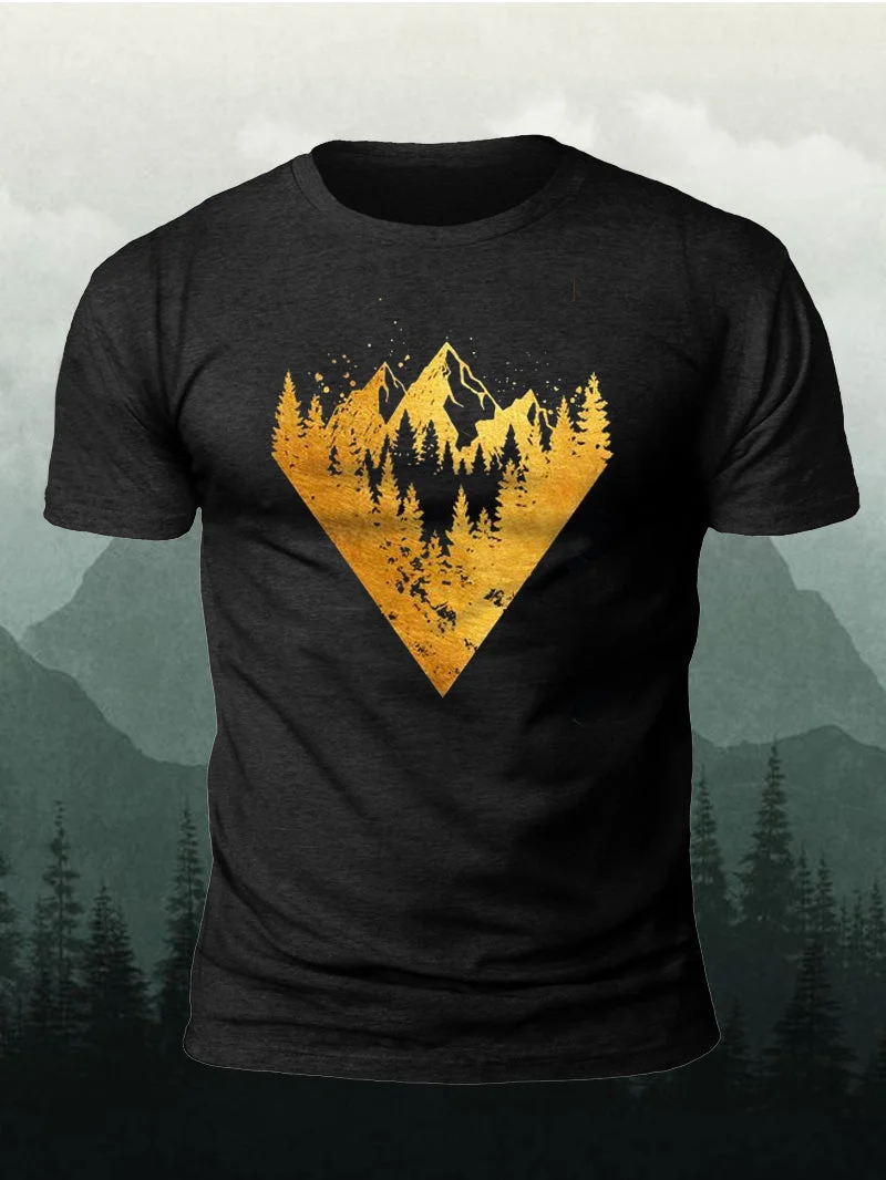 Men's Gold Version Gold Triangle Mountain Short-Sleeved Shirt in  mildstyles