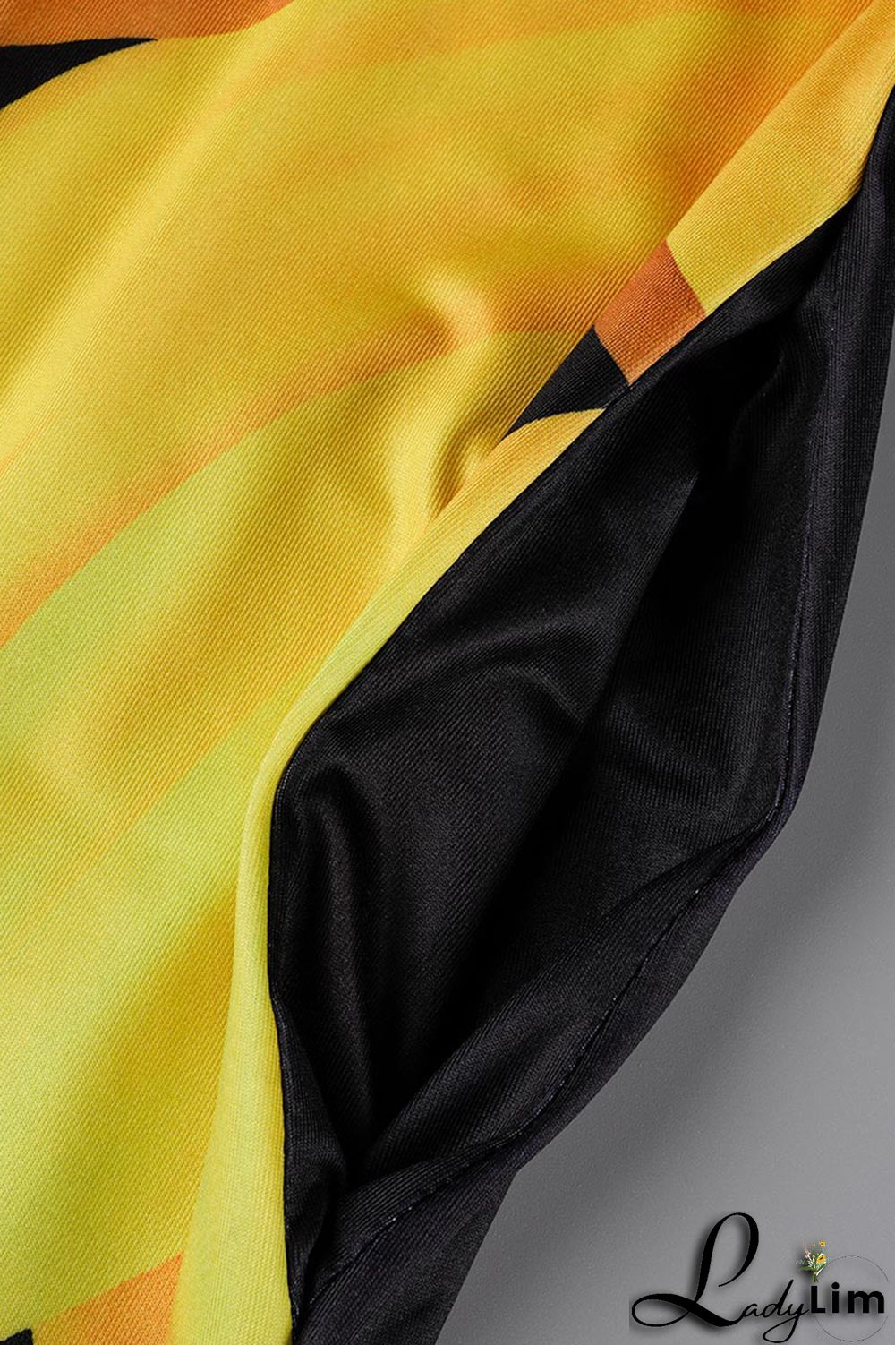 Yellow Fashion Sexy Print Backless Spaghetti Strap Long Dress
