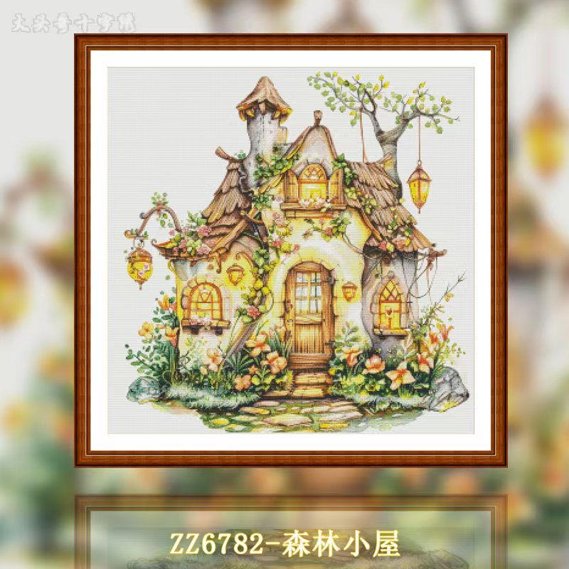 [ZZ6782-Forest Cabin] Painting Fairy Cross Stitch