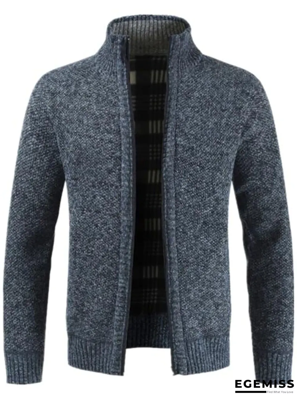 Autumn Winter New Men's Jacket Slim Fit Stand Collar Zipper Jacket Men Solid Cotton Thick Warm Jacket | EGEMISS