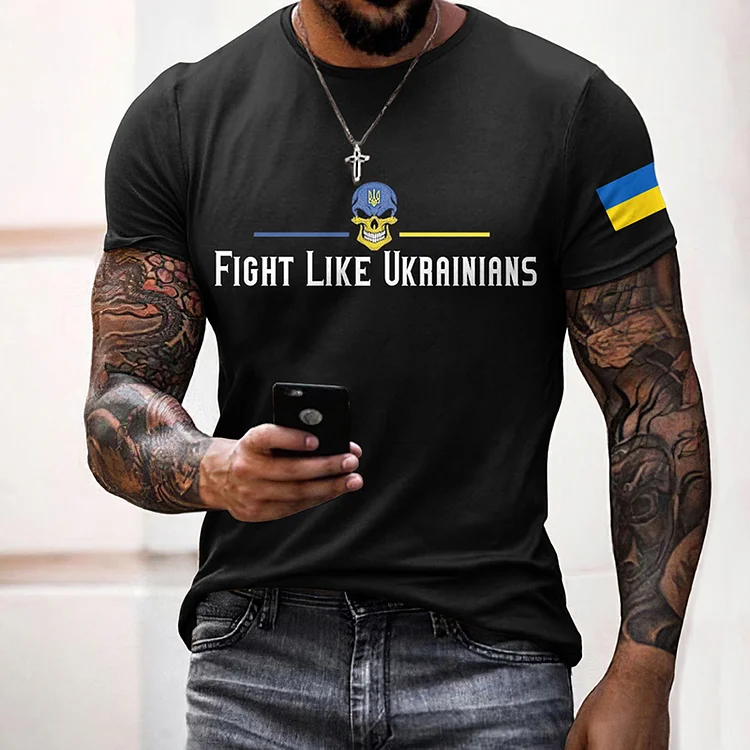 Simpfit T-Shirt mit „Fight Like Ukrainians“-Print für Herren