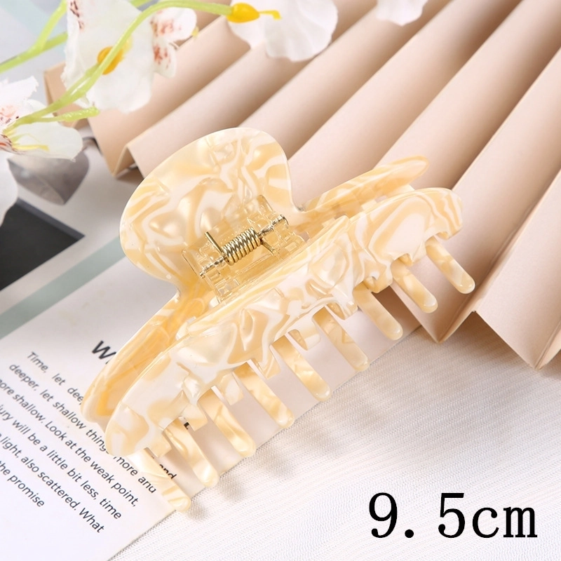 Minimalist Color Block Acetic Acid Sheets Carving Hair Claws 1 Piece