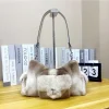 Pure Imported Mink Hair 2024 Fashion Designer Crossbidy Bag Y2K Luxury Handbag Women's Bag Real Fur Bag