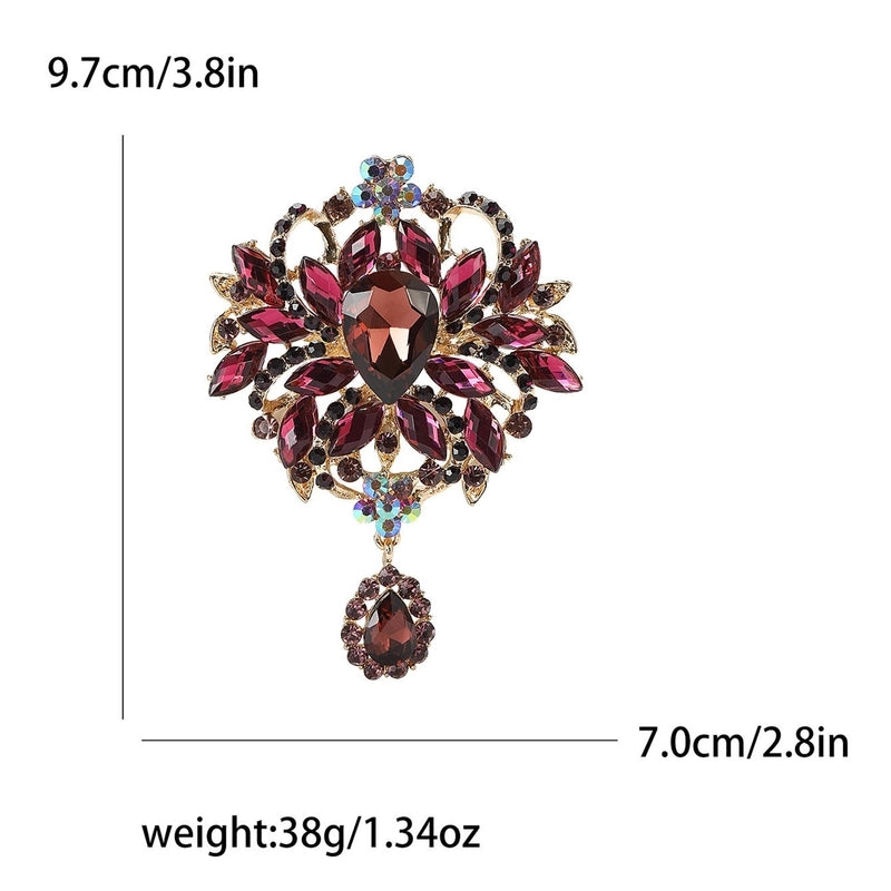 Elegant Retro Pin Geometric Alloy Inlay Rhinestones Glass Women’s Brooches