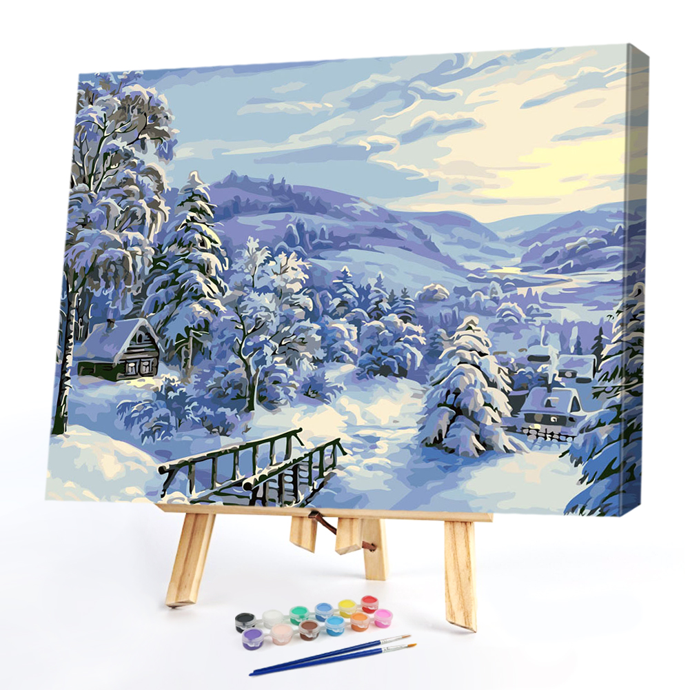 

40x50cm - Paint By Numbers Snow Cottage, 501 Original