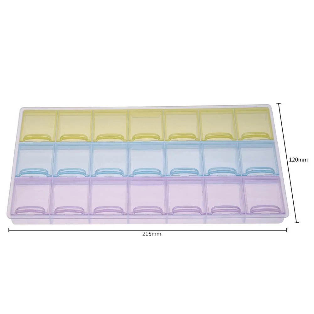 21 Grids Weekly Pills Storage Box Candy Sundries Container Home Organizer