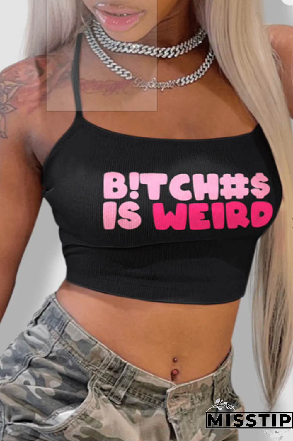Green White Sexy Print Letter O Neck T-Shirts