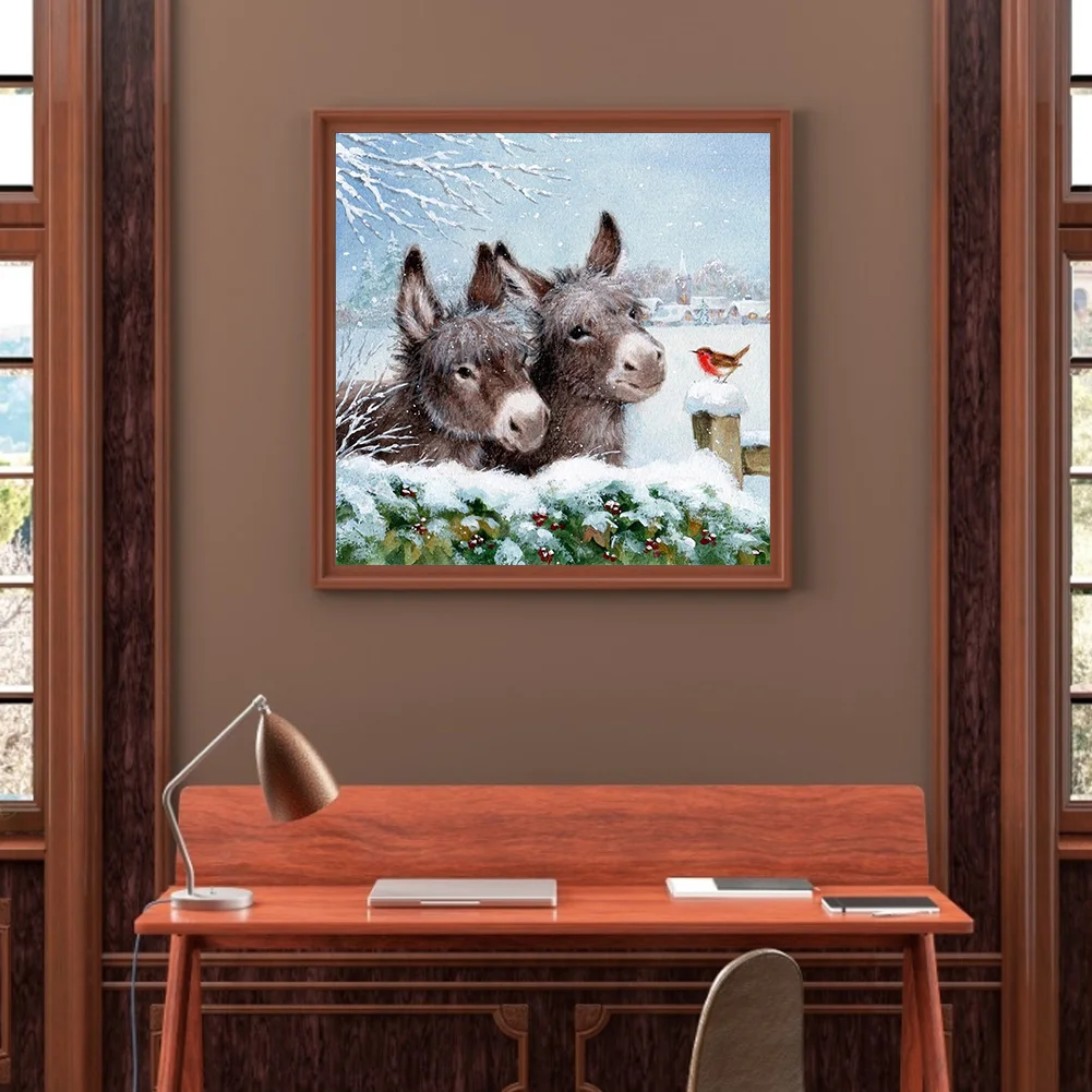 Full Round Diamond Painting 30*30cm - Donkey