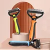 2In1 Pet Grooming Rake Anti-Slip Handle Double-Sided Deshedding Comb Multi-Purpose Extra-Wide Dog Grooming Brush for Detangling Deshedding Brushing/Thinning